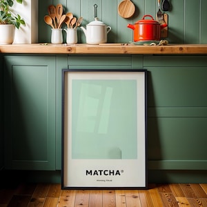 Matcha Print, Minimalist Matcha Poster, Green Tea Wall Art, Matcha Kitchen Decor, Morning Ritual Print
