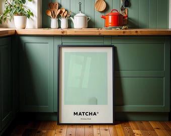 Matcha Print, Minimalist Matcha Poster, Green Tea Wall Art, Matcha Kitchen Decor, Morning Ritual Print