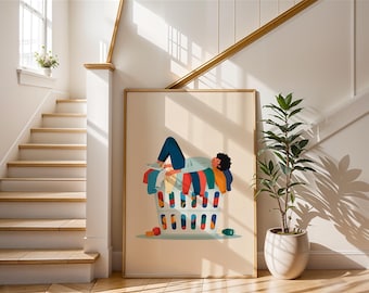 Grappige luie wasruimte kunst aan de muur | Vermoeide volwassenenhumorposter voor slaapkamer | Herkenbare woondecoratie uitstelgedrag