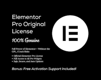 Genuine Elementor Pro License, Official Activation, Full Access