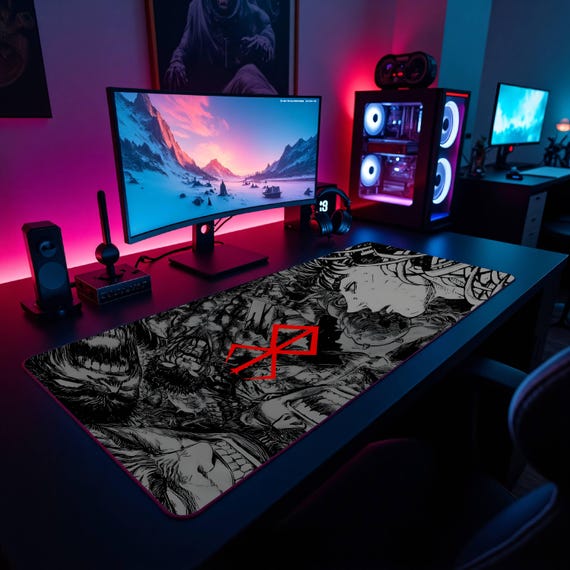 Berserk Guts Anime Mousepad: Large Manga Desk Mat