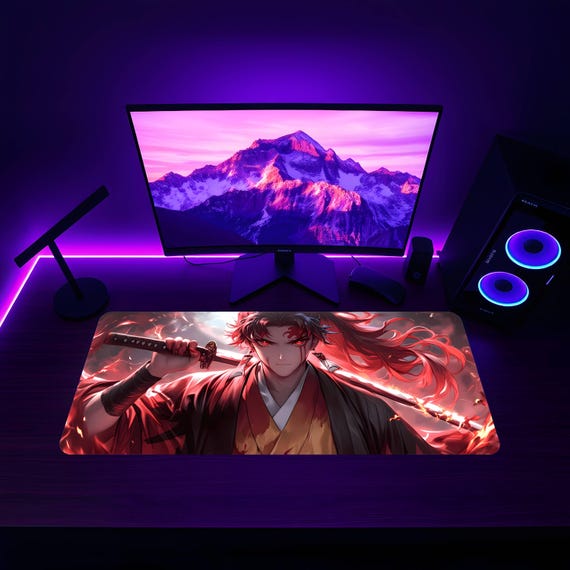 Demon Slayer Yoriichi Tsugikuni Mousepad, Anime Gaming Desk Mat - Etsy