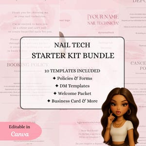 Kit de iniciación para técnicos de uñas: políticas, plantillas de mensajes directos, paquete de bienvenida y más (descarga digital).