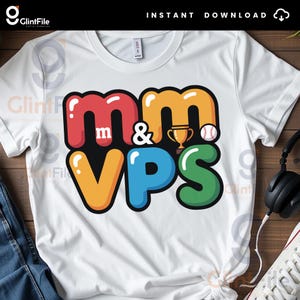 M&M-VPS SVG PNG, Letra de caramelo MVP divertida SVG, MVP divertido SVG, Béisbol divertido SVG, Celebración del equipo Clipart