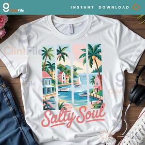 Summer Salty Soul Png, Pink Hot Beach Png, Preppy Beach Png, Beach vibes Brushstroke Png, Aesthetic Summer Png, Trendy Summer Png.
