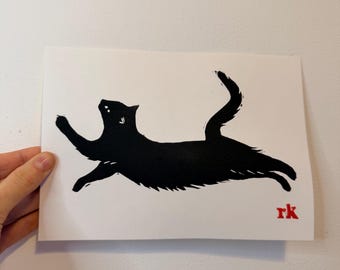 Big Stretch - Lino Print