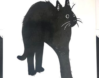 Spooked - Lino Print