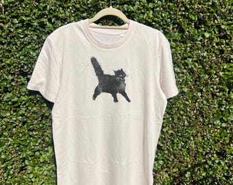 Hand-Printed Organic T-Shirt - Angry Girl Lino Print
