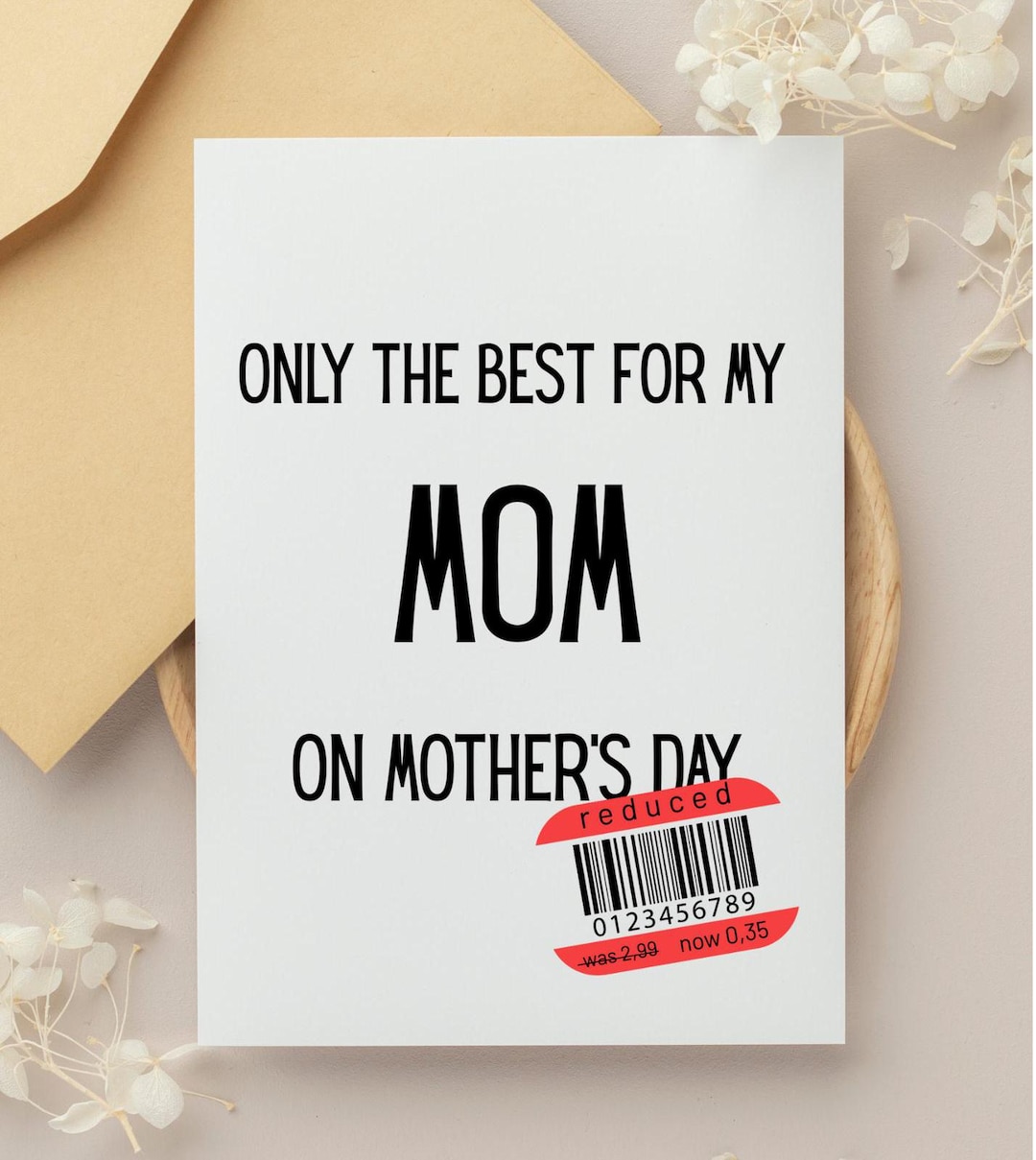 Funny Mother's Day Card Sarcastic Mom Card Humor Gift for Mom Witty ...