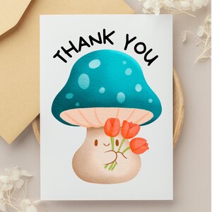 Dankesgrußkarte, süßes Blumendesign, handgefertigte Dankeskarte für jeden Anlass, innen blanko, Briefpapier, Geschenkidee