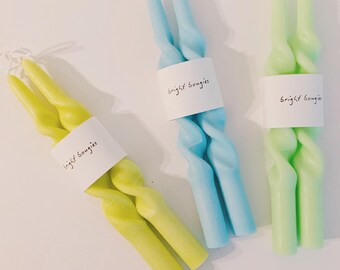 Set of 2 – Spiral Candles – Unique Twisted Tapers