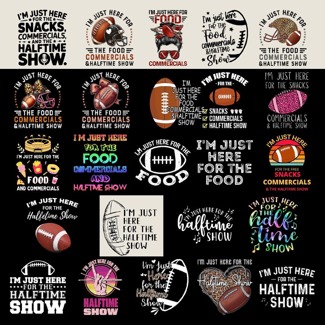 Football Food Halftime Show PNG Bundle, Funny Super Bowl Game Day ...
