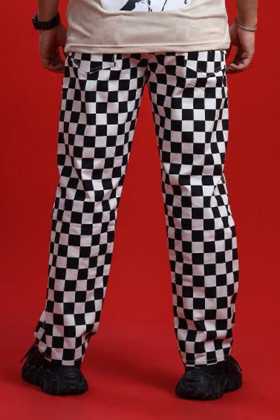 Unisex Checkered Cotton Pants: Retro 90s Skate Trousers - Etsy