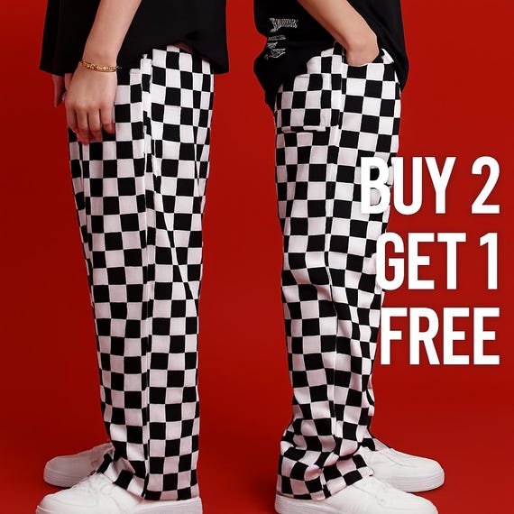 パンツ 90s vintage check cotton slacks c-boy Unisex Checkered Cotton Pants: Retro 90s Skate Trousers - Etsy
