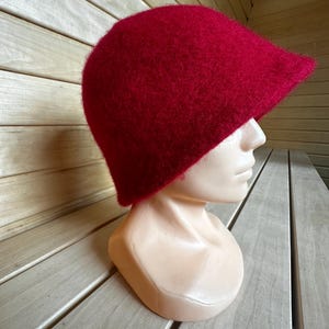 Gorro de sauna de lana hecho a mano (rojo)