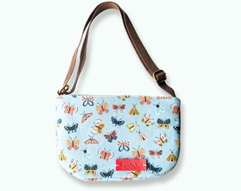 Personalized Butterfly Kids Purse, Cotton Crossbody Bag