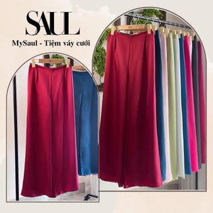 Quần mặc cùng Áo dài - Prêt-à-ported Ao Dai-Hose für Frauen - Weicher Satin-Stoff im traditionell marinemischen Stil