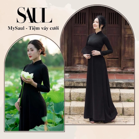 Pre-made Ao Dai Viet Nam - Traditional Black Ao Dai Long Sleeve American Silk Dress for Elegant Outdoor Photoshoots - Etsy Canada Pre-made Ao Dai Viet Nam - Traditional Black Ao Dai Long Sleeve American Silk Dress for Elegant Outdoor Photoshoots - Etsy Canada