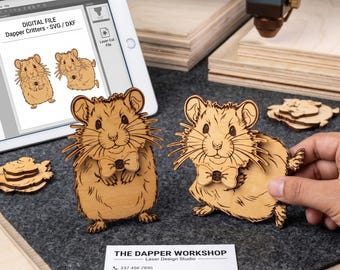 Hamster Laser Cut File, Guinea pig svg Glowforge, Wooden Animal Nursery Decor, 3D Layered,Pet Gift for Her (svg, dxf, Ai, eps, pdf, dwg)