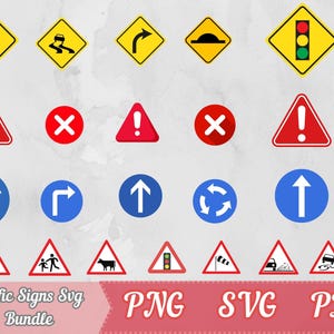 Traffic Signs SVG Bundle, Road Signs Clipart, Highway, Street Signs sticker, speed limit, digital download
