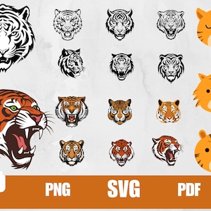 Niedliches Tiger Gesicht SVG Bundle, Tiger Gesicht SVG, Tigers SVG Schnittdateien für Cricut, Tigerkopf Svg, Tiger Silhouette, Tiger Vektor, pet Panter svg
