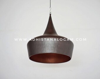 Lámpara colgante industrial moderna de cobre: lámpara colgante de cobre antiguo negro mate