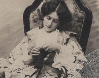 Unused Pre 1905 TINA DI LORENZO (1872-1930) Italian Stage & Silent Film Actress Rare Postcard