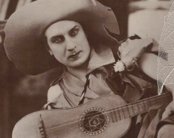 1934 IWAN MOSJUKIN (1889-1939) Russian Silent Film Actor as CASANOVA Antique Photo Postcard