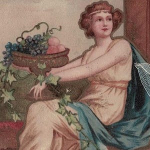 UNUSED Pre 1905 Young Grecian Fashion Woman with Fruit Antique Kopal Edition Postcard (See Condition Please)