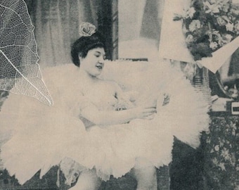 UNUSED Pre 1905 Ballerina in White TUTU Antique Postcard