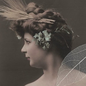 1907 BELLE EPOQUE BEAUTY with Fancy Hairdo Antique Postcard