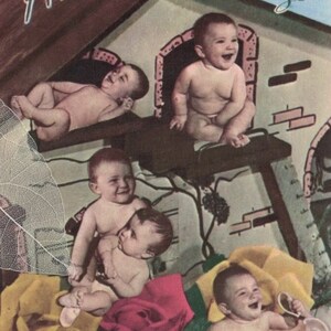 Carte postale ancienne de 1915 PLUSIEURS BÉBÉS INUTILISÉE