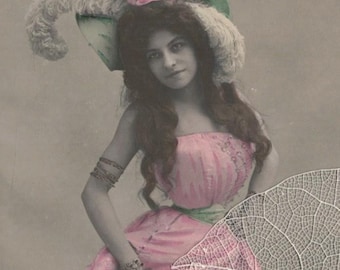 Unused Pre 1910 POLAIRE  in PINK Dancing Dress RARE Antique Postcard
