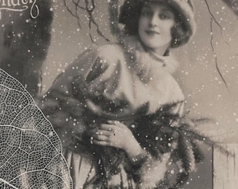 1920s ELGA BRINK Antique Christmas Postcard
