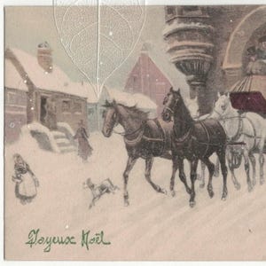 NON UTILISÉ C 1910 V.K. Carte postale ancienne Vienne 5059 diligence avec passagers arrivant ou partant de la ville enneigée