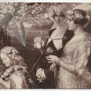 UNBENUTZTER Salon de 1920 Spring of YESTERYEAR Künstler signiert Élisabeth SONREL Antike Illustrierte Postkarte Bild 1