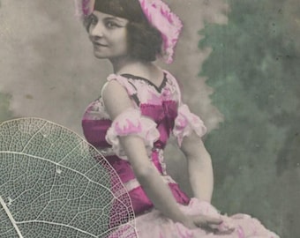 UNUSED Pre 1910 POLAIRE in PINK Costume Antique Rare Postcard
