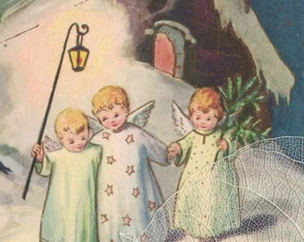 1968 CHRISTMAS ANGELS in Snowy Woods
