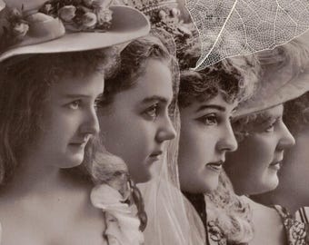 Pre 1910 ACTRESS PHOTOMONTAGE by B. J. Falk New York Antique NPG Postcard