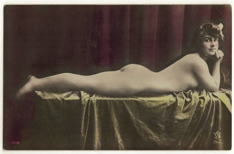 C 1910 Belle Epoque Nude Young Lady Antique Photo Postcard