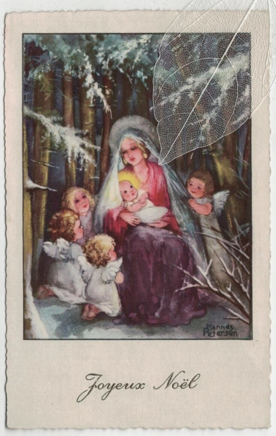 1957 Madonna and Baby Jesus With Tiny Angels in Woods Artist - Etsy