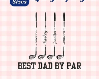 Benutzerdefinierte Name Golfschläger Design für Papa, bester Vater aller Zeiten Golf Stickerei, Golf Vatertag Maschinenstickerei, Vatertagsgeschenk Stickerei