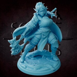 Nora Virene the elven Defender of the woods | Twin Goddess | 28mm 32mm 54mm 75mm Bust | Fantasy miniatures for RPG DND D&D Pathfinder Archer