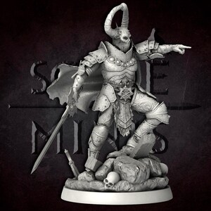 Lord Kharon-Rha | 28mm 32mm 54mm 75mm | Fantasy battles DND RPG Barbarian Chaos and Destruction Evil Prince Dark Knight Vampire Soul Reaper