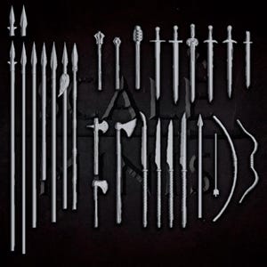 Reconquer Weapons pack Flexible resin | Tabletop wargaming kitbashing bits miniature weapons swords spears axes bows Infantry accessories