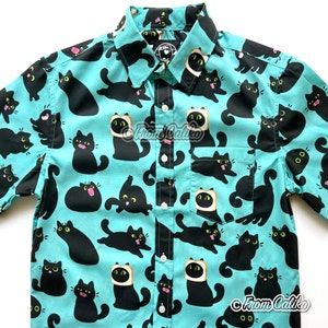 Void Cat Black Cat Button up Shirt - Etsy