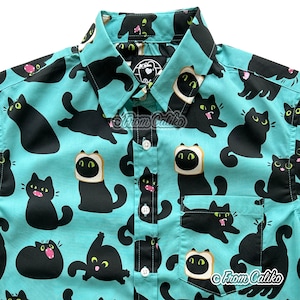 Void Cat Black Cat Button Up Shirt image 1