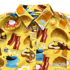 Breakfast Brunch Cats Button Up Shirt