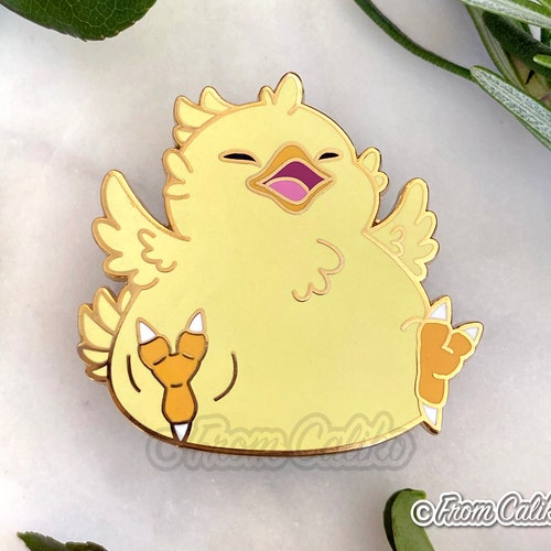 final fantasy mtg chocobo pin Chocobo Hatchling Final Fantasy hard enamel pin – TeaberryHouse
