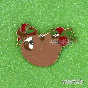 Apple Sloth Hard Enamel Pin - Chonky Sloth